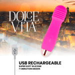 DOLCE VITA® – RECHARGEABLE VIBRATOR THREE PINK 7 SPEEDS - Image 5