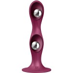 SATISFYER - DOUBLE BALL-R SILICONE DILDO GARNET – Bild 2
