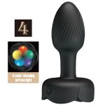 PRETTY LOVE - OLMAN ANAL PLUG WITH  LED LIGHT BLACK 8.8 CM