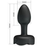 PRETTY LOVE - OLMAN ANAL PLUG WITH  LED LIGHT BLACK 8.8 CM - Billede 6