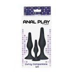 TOYJOY - ANAL PLAY CURVY COMPANIONS ANAL PLUG 3 PIECES BLACK - Billede 3